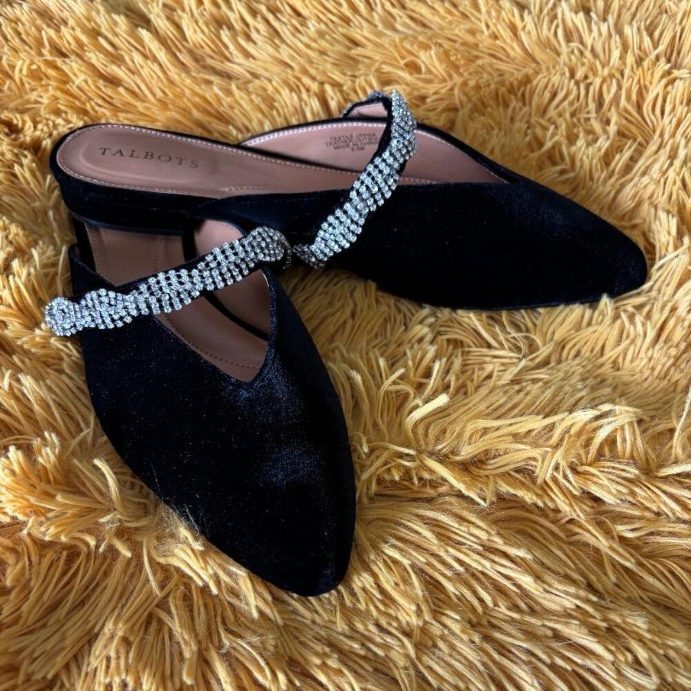 Talbots Black Slides